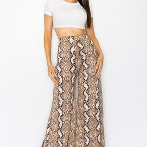 Snake skin bell bottom pants